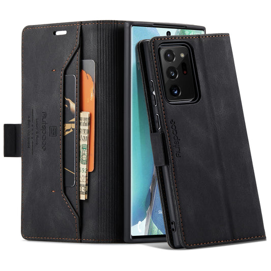 Luxury Retro Leather Galaxy Note20 Ultra Case Magnetic Buckle RFID