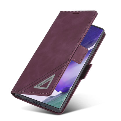 Silver Blocking Short Buckle Galaxy Note20 Case Leather Retro