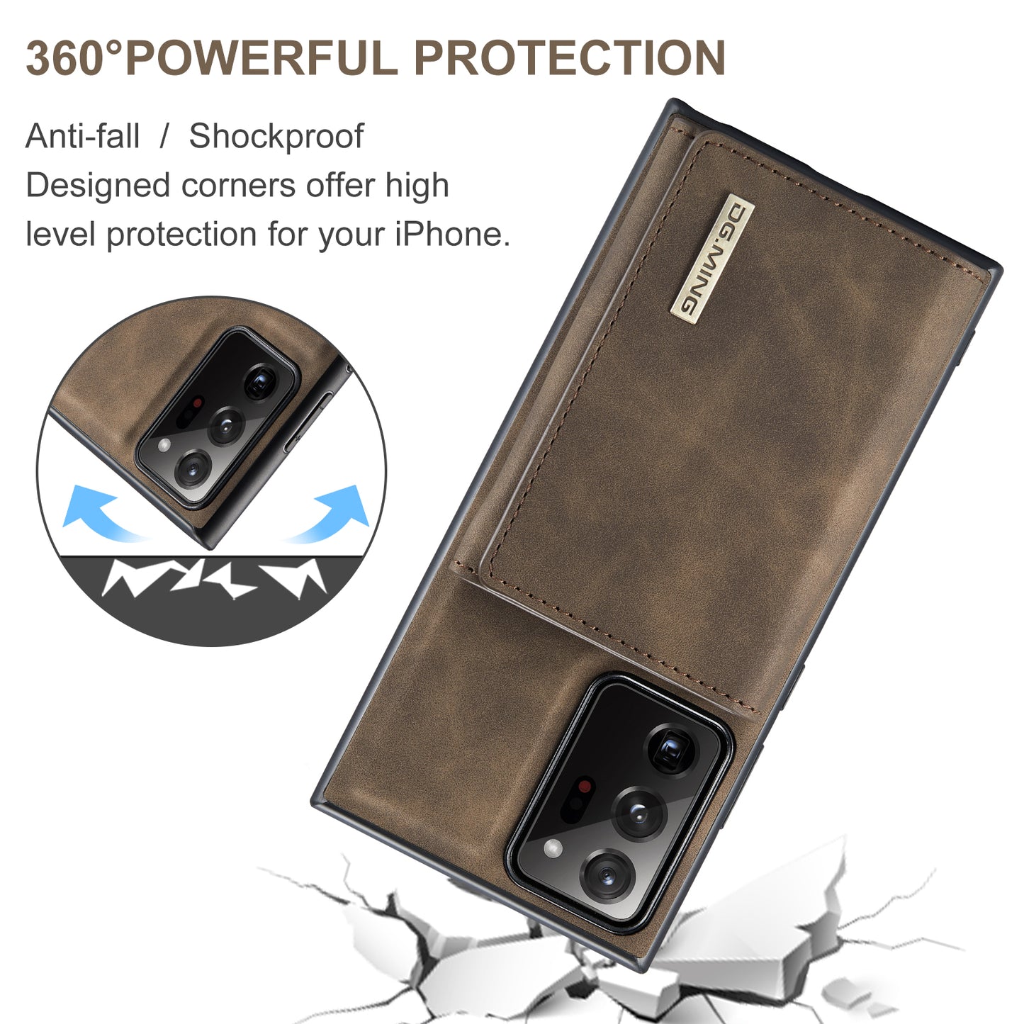 Retro Detachable Fold Wallet Galaxy Note20 Ultra Case Magnetic Clip