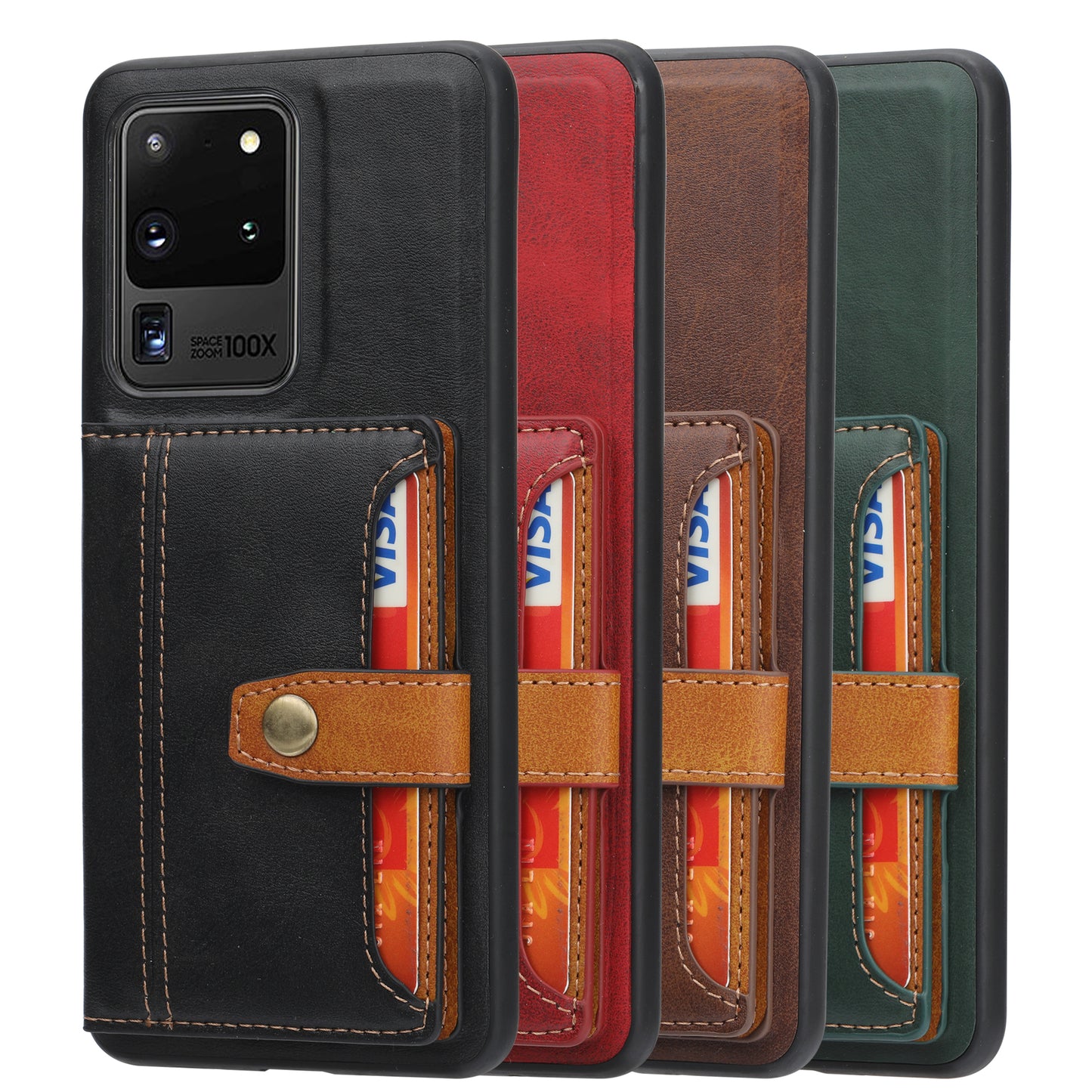 Buckle Retro Leather Galaxy Note20 Ultra Case Stand Multi-card Slots