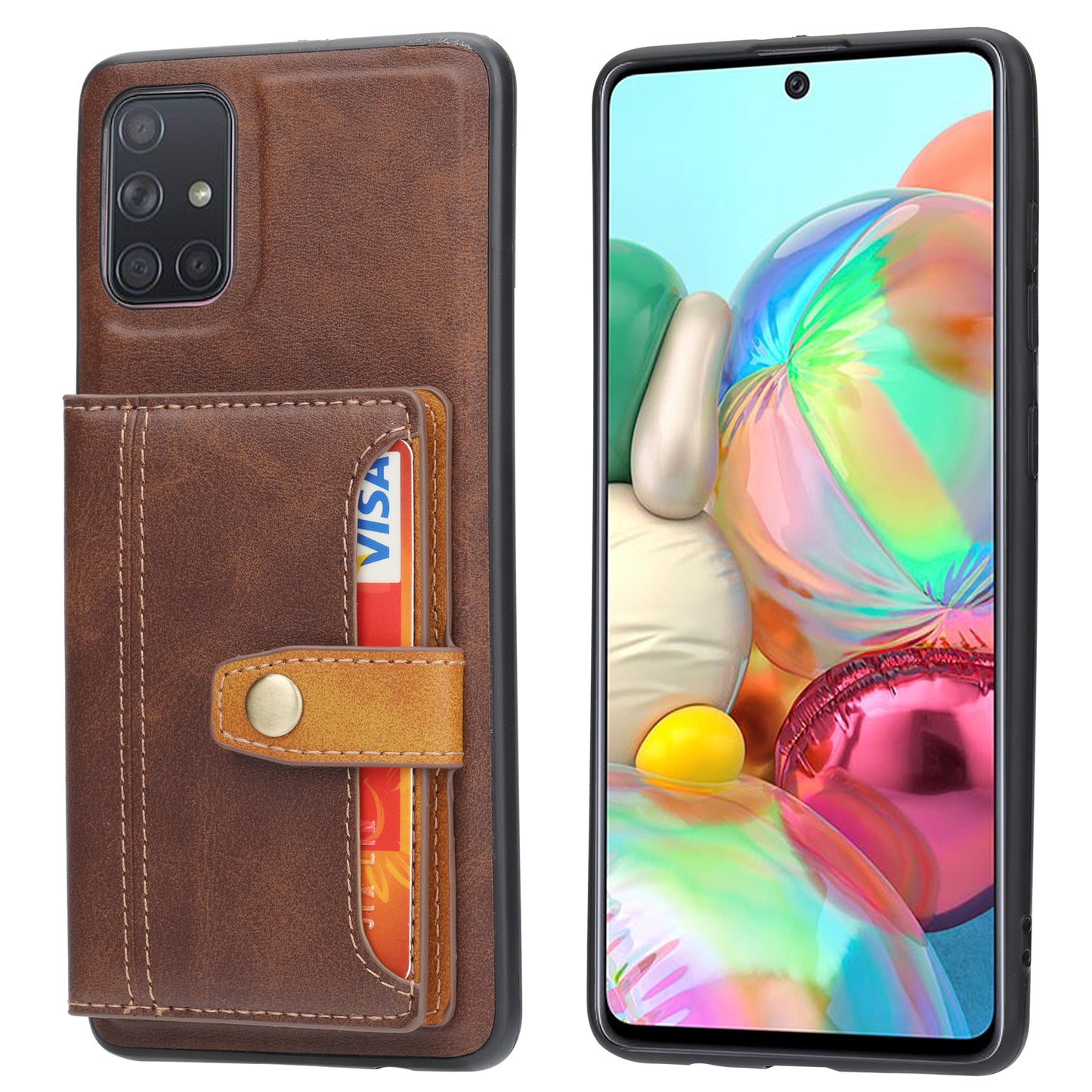 Buckle Retro Leather Galaxy Note20 Case Stand Multi-card Slots