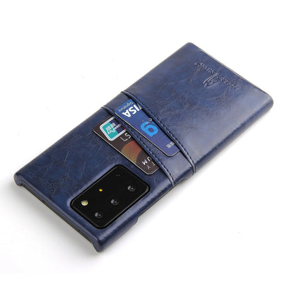 Oil Waxed Leather Card Holder Galaxy Note20 Ultra Case Back