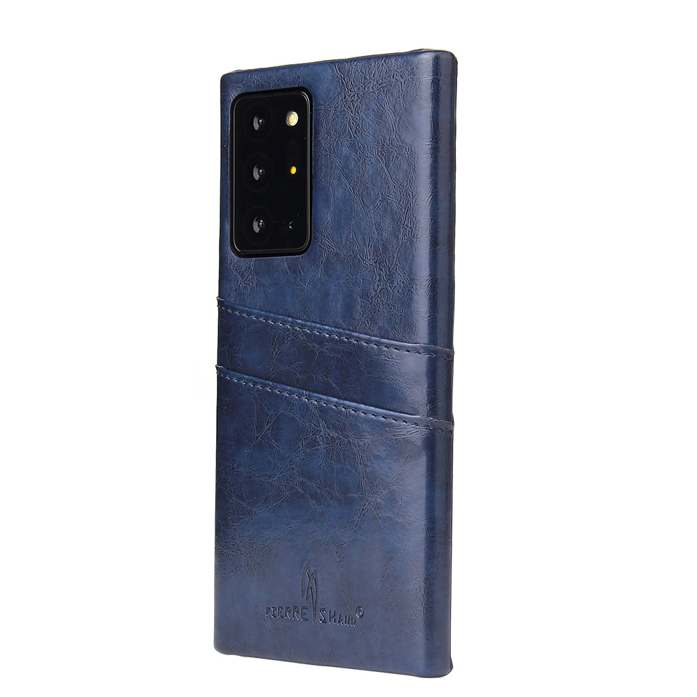 Oil Waxed Leather Card Holder Galaxy Note20 Ultra Case Back