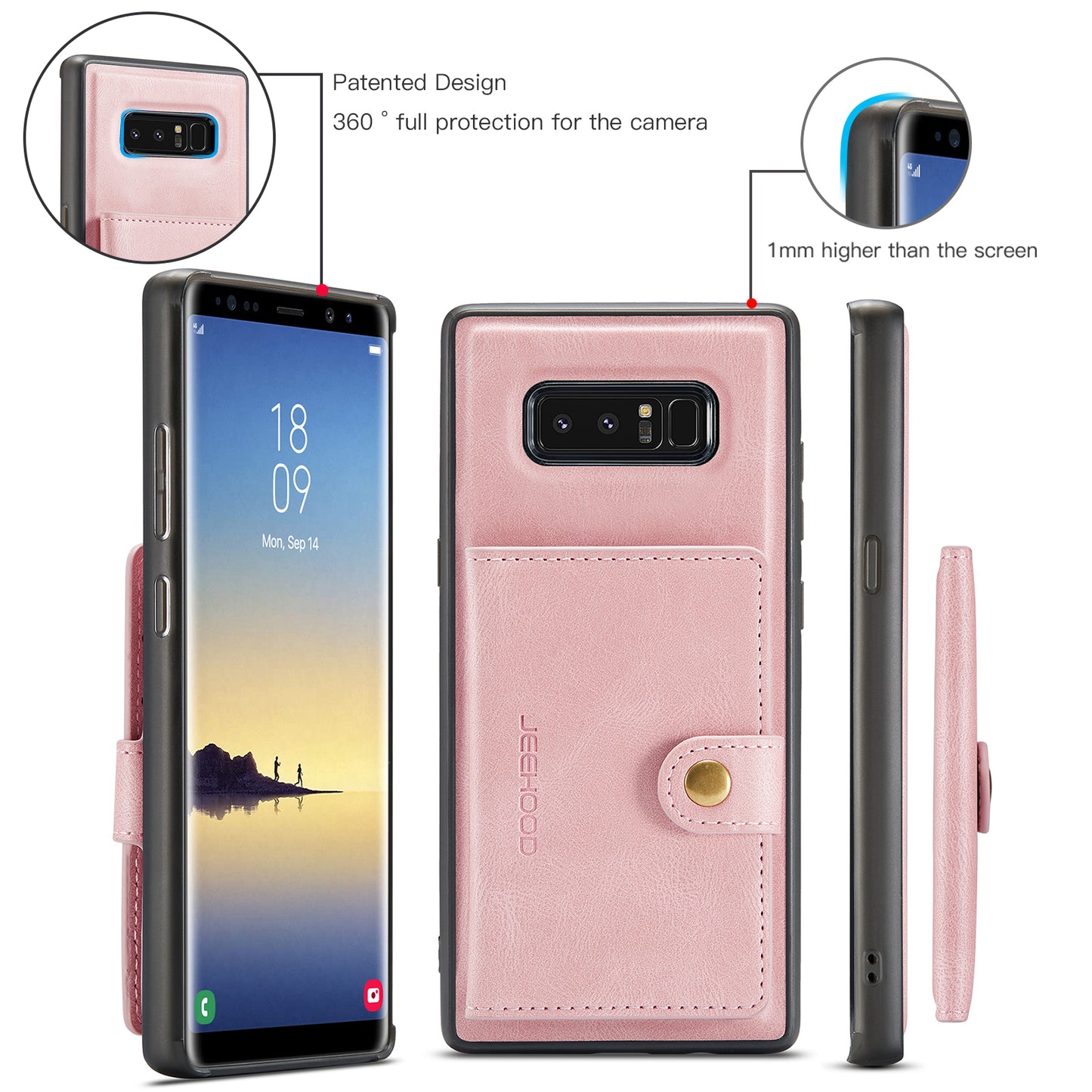 Magnetic Detachable Card Holder Galaxy Note8 Case Leather Flip