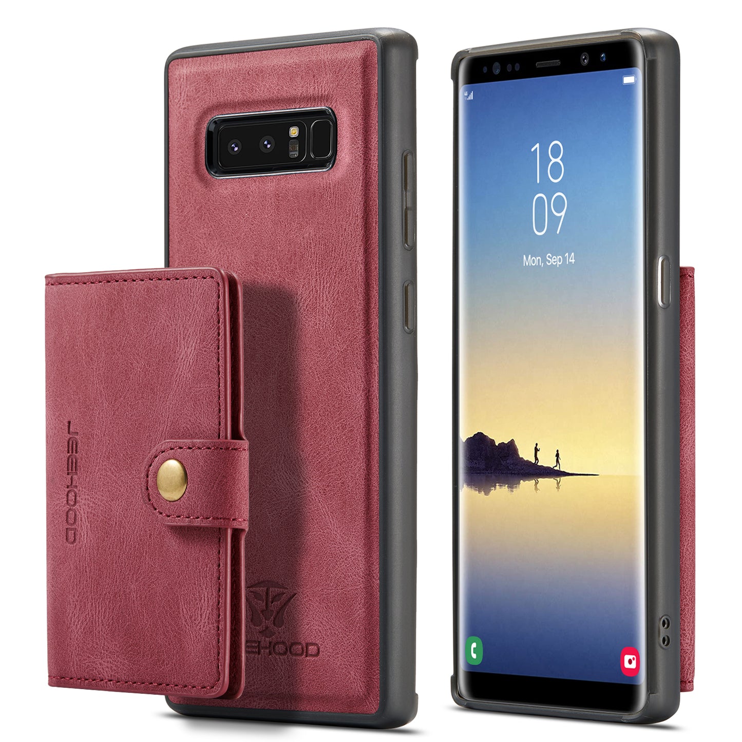 Magnetic Detachable Card Holder Galaxy Note8 Case Leather Flip