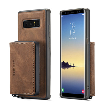 Magnetic Removable Zipper Wallet Galaxy Note8 Case Leather Back