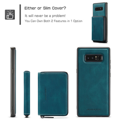 Magnetic Removable Zipper Wallet Galaxy Note8 Case Leather Back