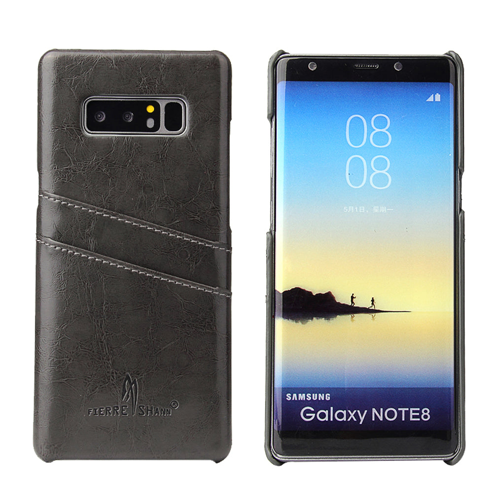 Oil Waxed Leather Card Holder Galaxy Note8 Case Back