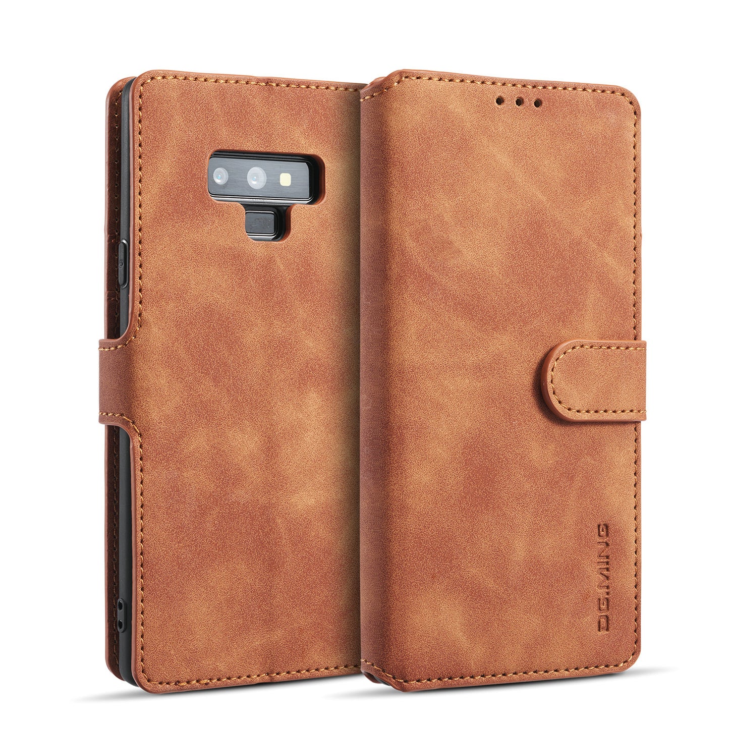 Retro Leather Edge Galaxy Note9 Case with Hand Strap