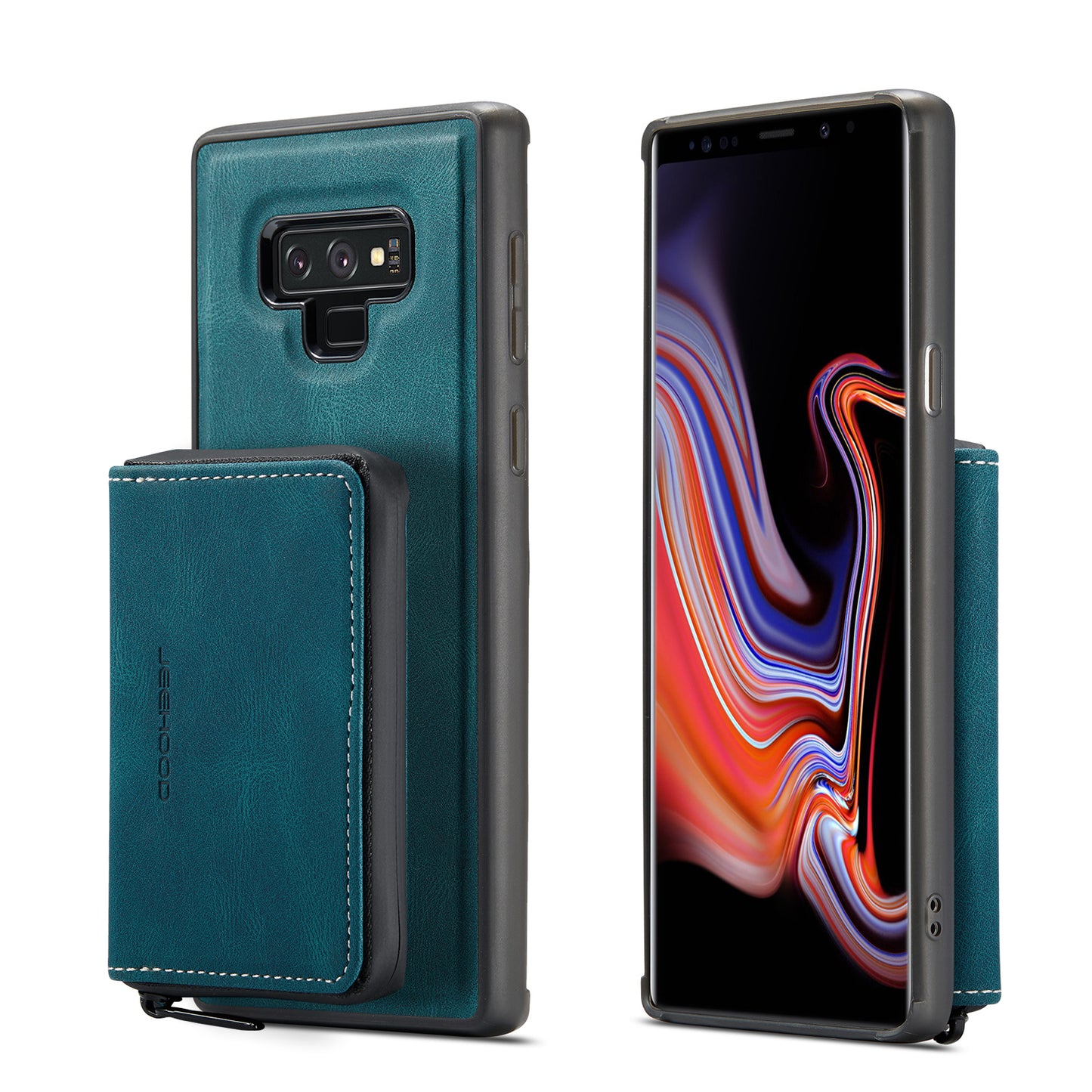 Magnetic Removable Zipper Wallet Galaxy Note9+ Case Leather Back