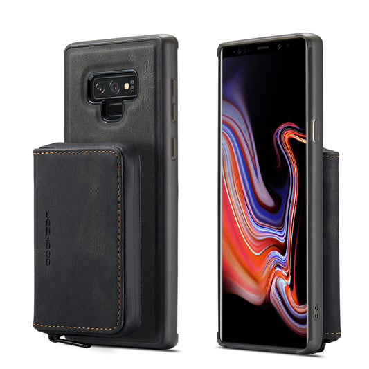 Magnetic Removable Zipper Wallet Galaxy Note9+ Case Leather Back