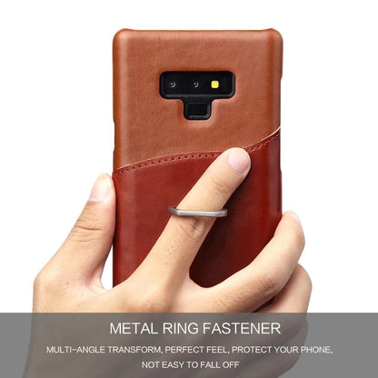 Knight Crow Genuine Leather Galaxy Note9 Case Ring Holder