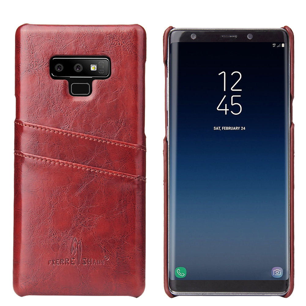 Oil Waxed Leather Card Holder Galaxy Note9 Case Back