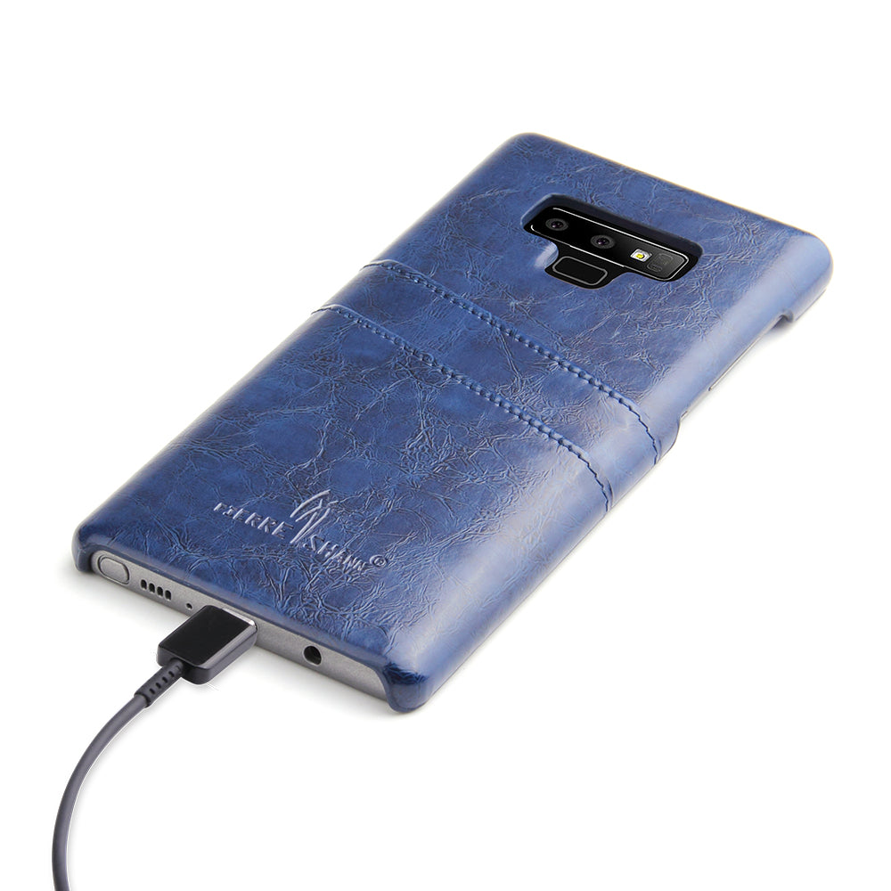 Oil Waxed Leather Card Holder Galaxy Note9 Case Back