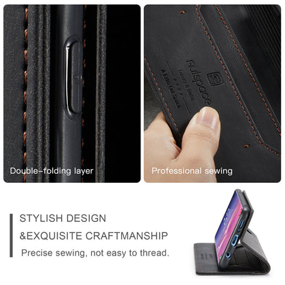 Luxury Retro Leather Galaxy S10 Case Magnetic Buckle RFID