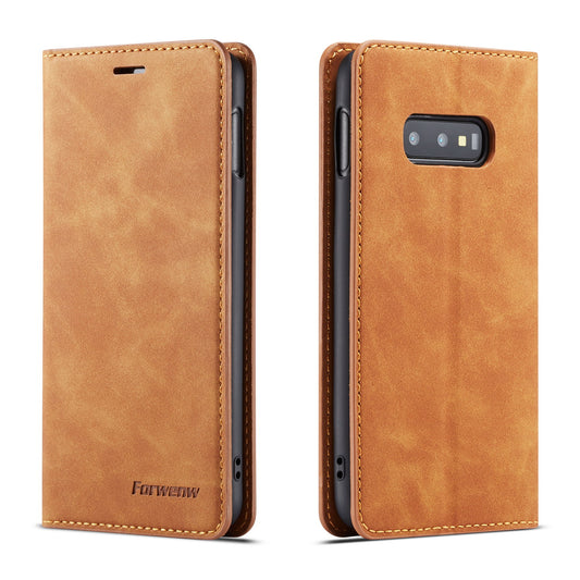 Illusion Slim Retro Leather Galaxy S10e Case Magnetic