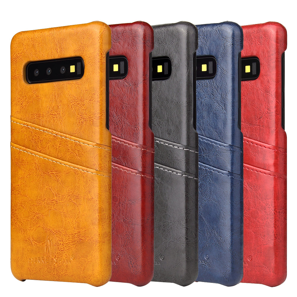 Oil Waxed Leather Card Holder Galaxy S10e Case Back