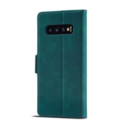 Silver Blocking Short Buckle Galaxy S10+ Case Leather Retro