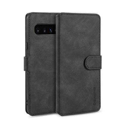 Retro Leather Edge Galaxy S10 5G Case with Hand Strap