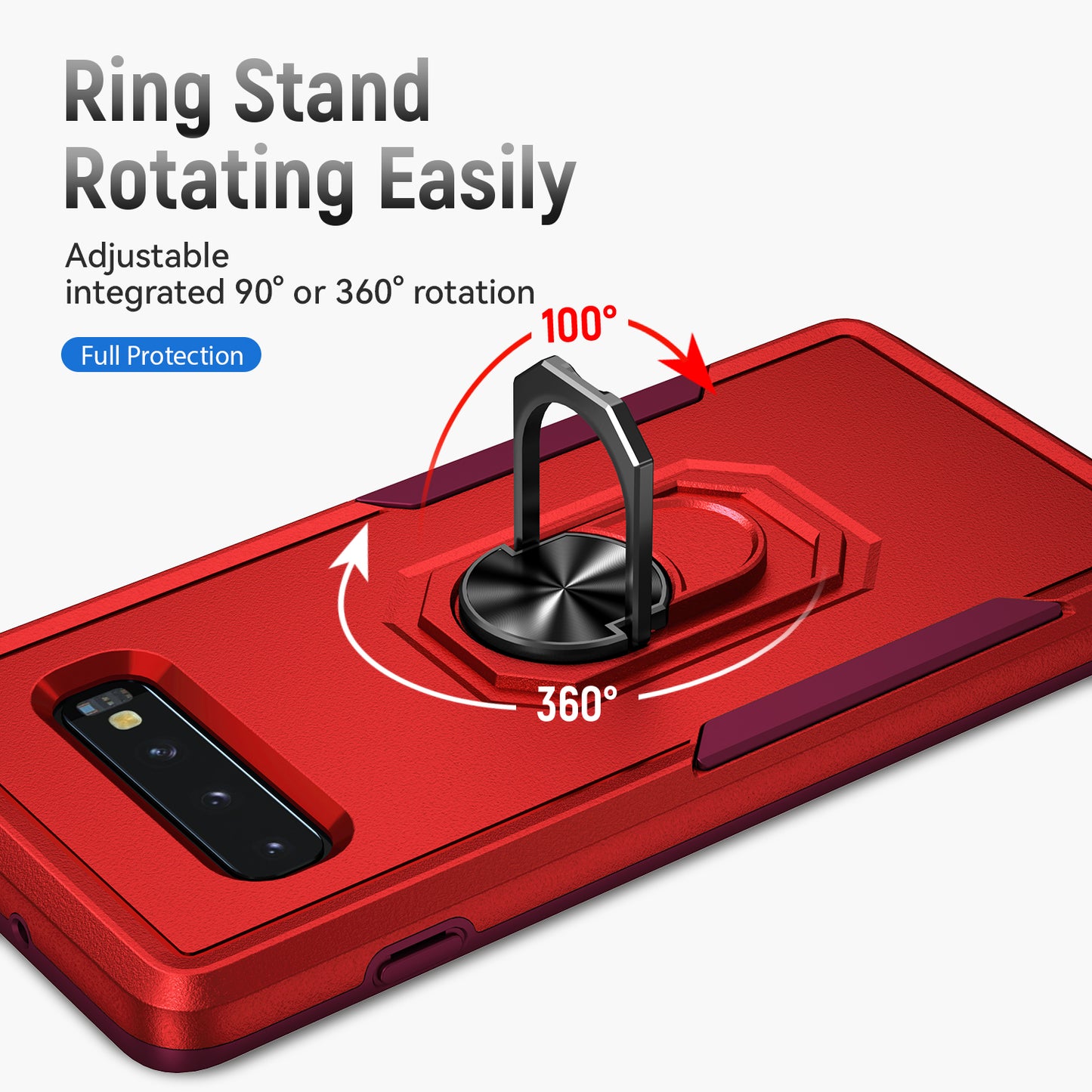 Pioneer Galaxy S10 Case Rotating Ring Stand