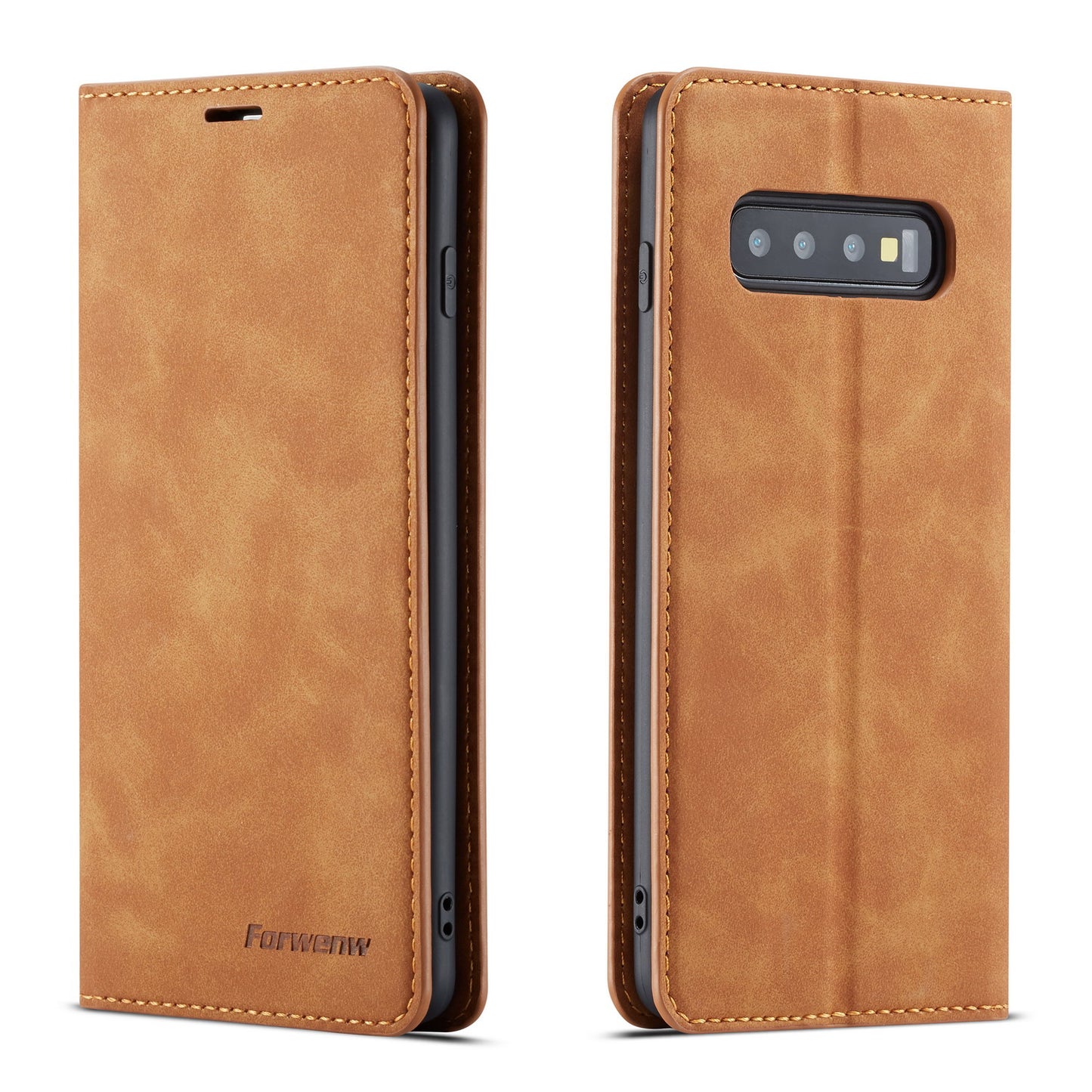 Illusion Slim Retro Leather Galaxy S10 Case Magnetic