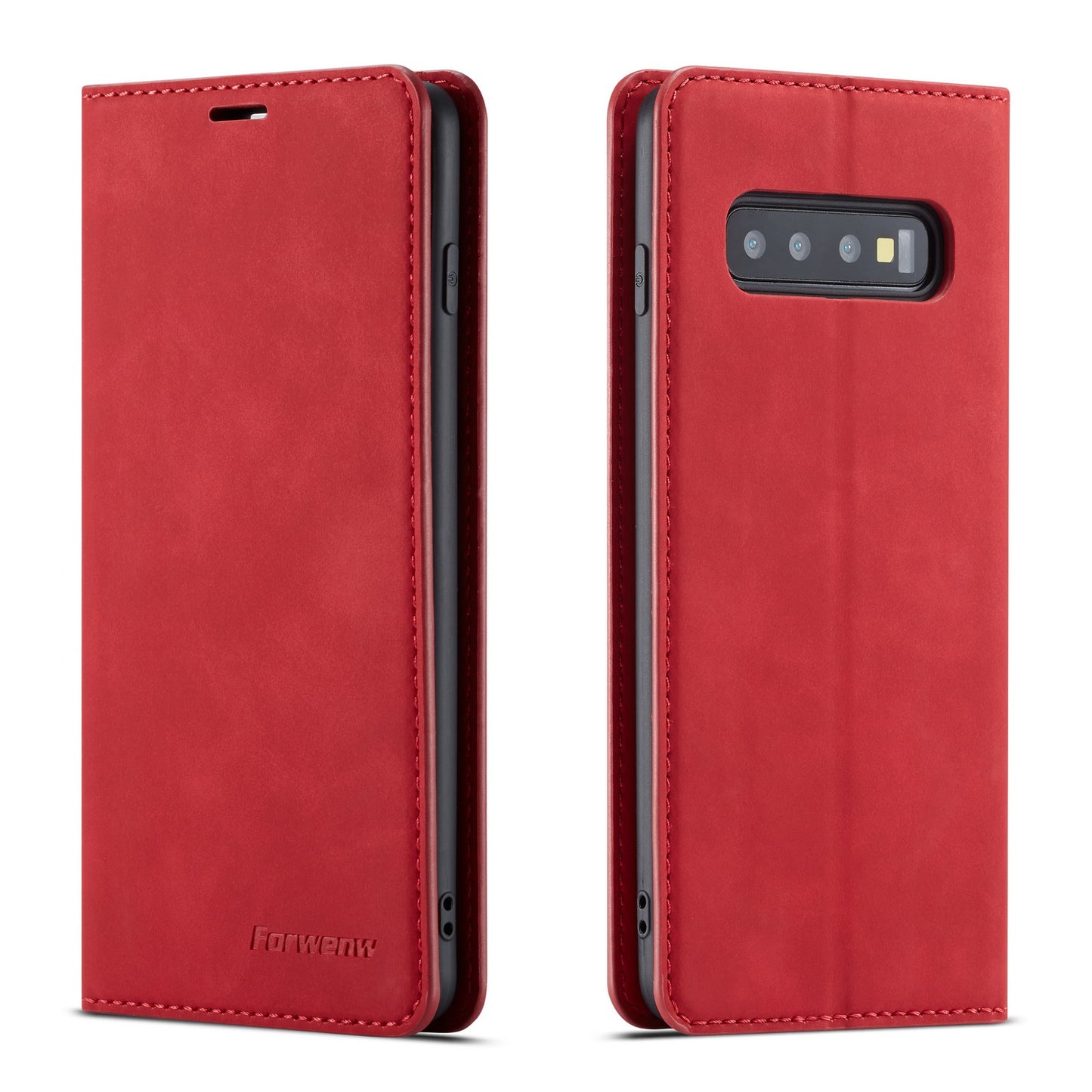 Illusion Slim Retro Leather Galaxy S10 Case Magnetic