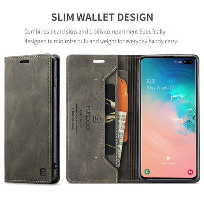 Luxury Retro Leather Galaxy S10e Case Magnetic Buckle RFID