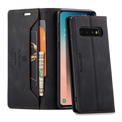 Luxury Retro Leather Galaxy S10e Case Magnetic Buckle RFID