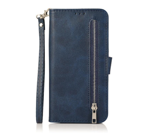 Card Slots Zipper Leather iPhone 13 Case Hand Strap