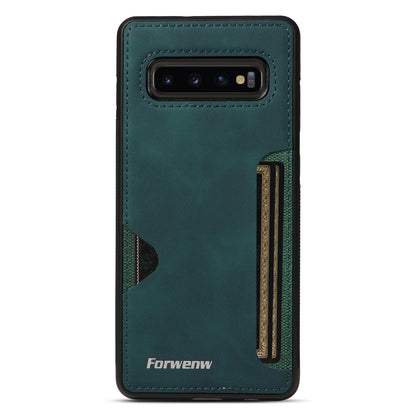 Insert Card Slot Leather Skin Galaxy S10+ Case Back