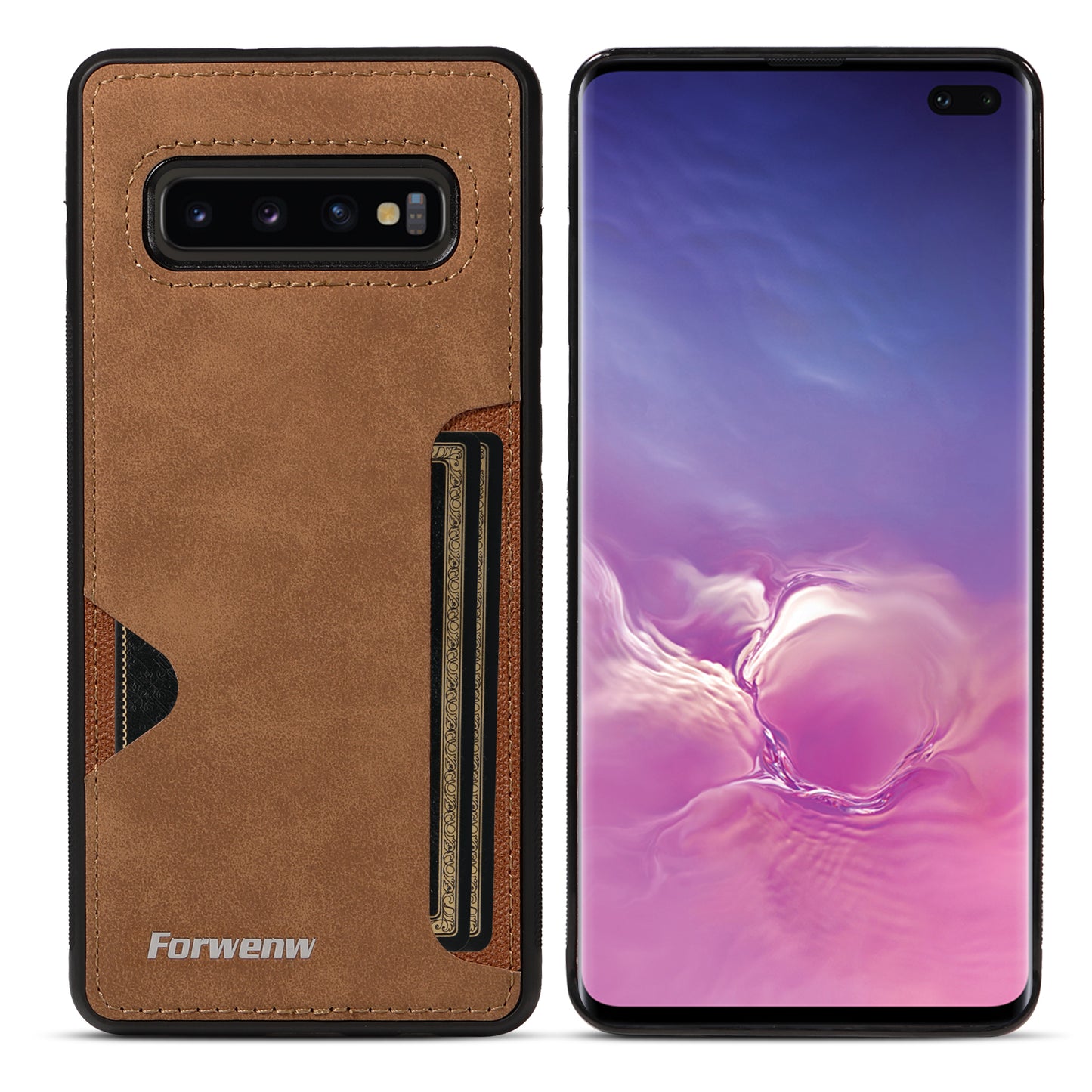 Insert Card Slot Leather Skin Galaxy S10e Case Back