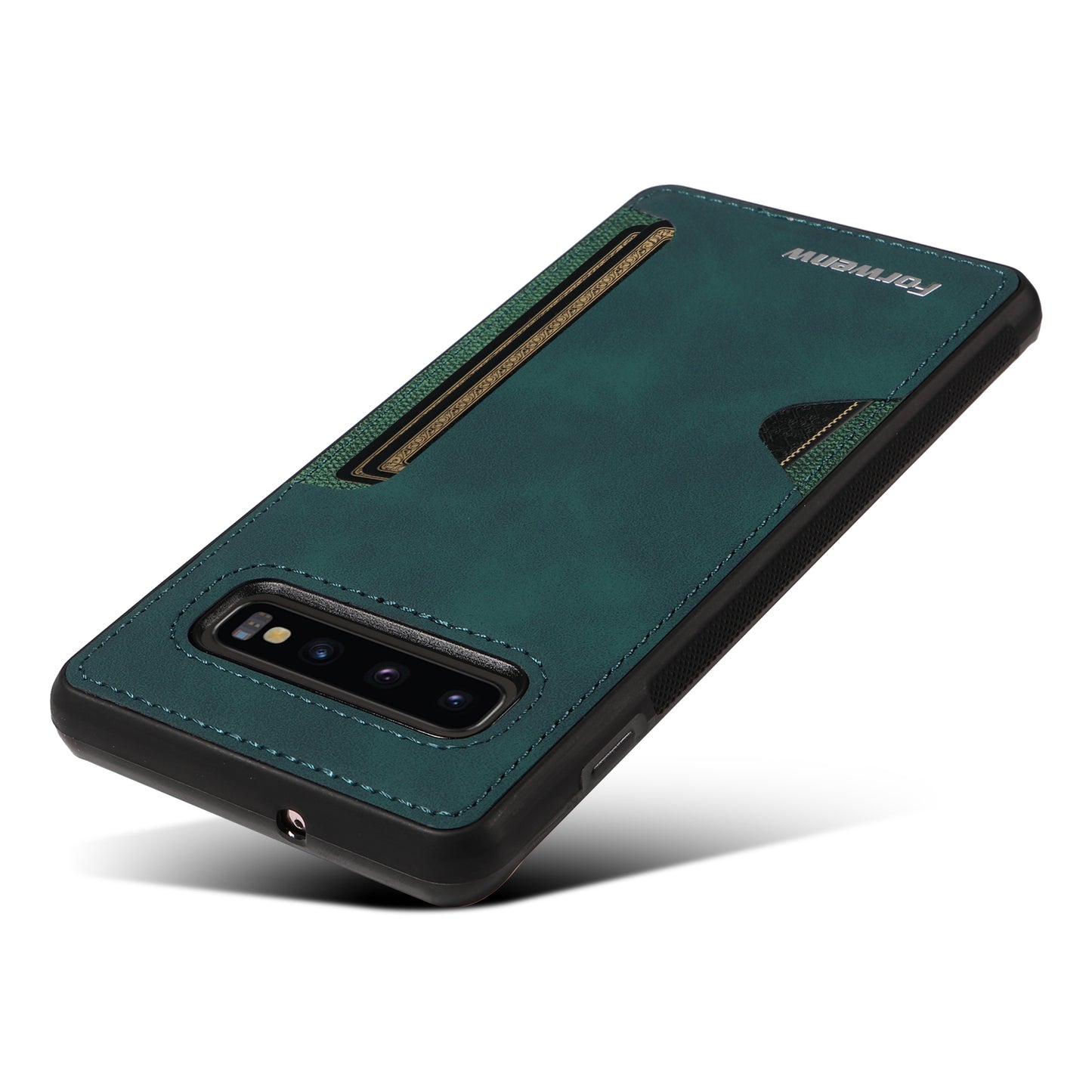 Insert Card Slot Leather Skin Galaxy S10+ Case Back