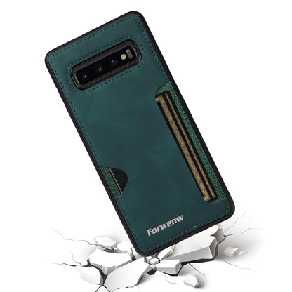 Insert Card Slot Leather Skin Galaxy S10+ Case Back