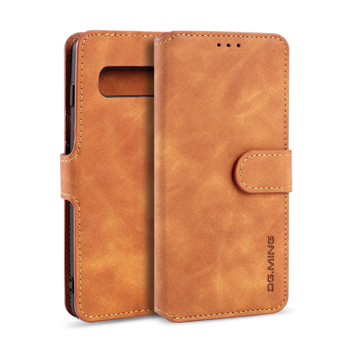 Retro Leather Edge Galaxy S10+ Case with Hand Strap