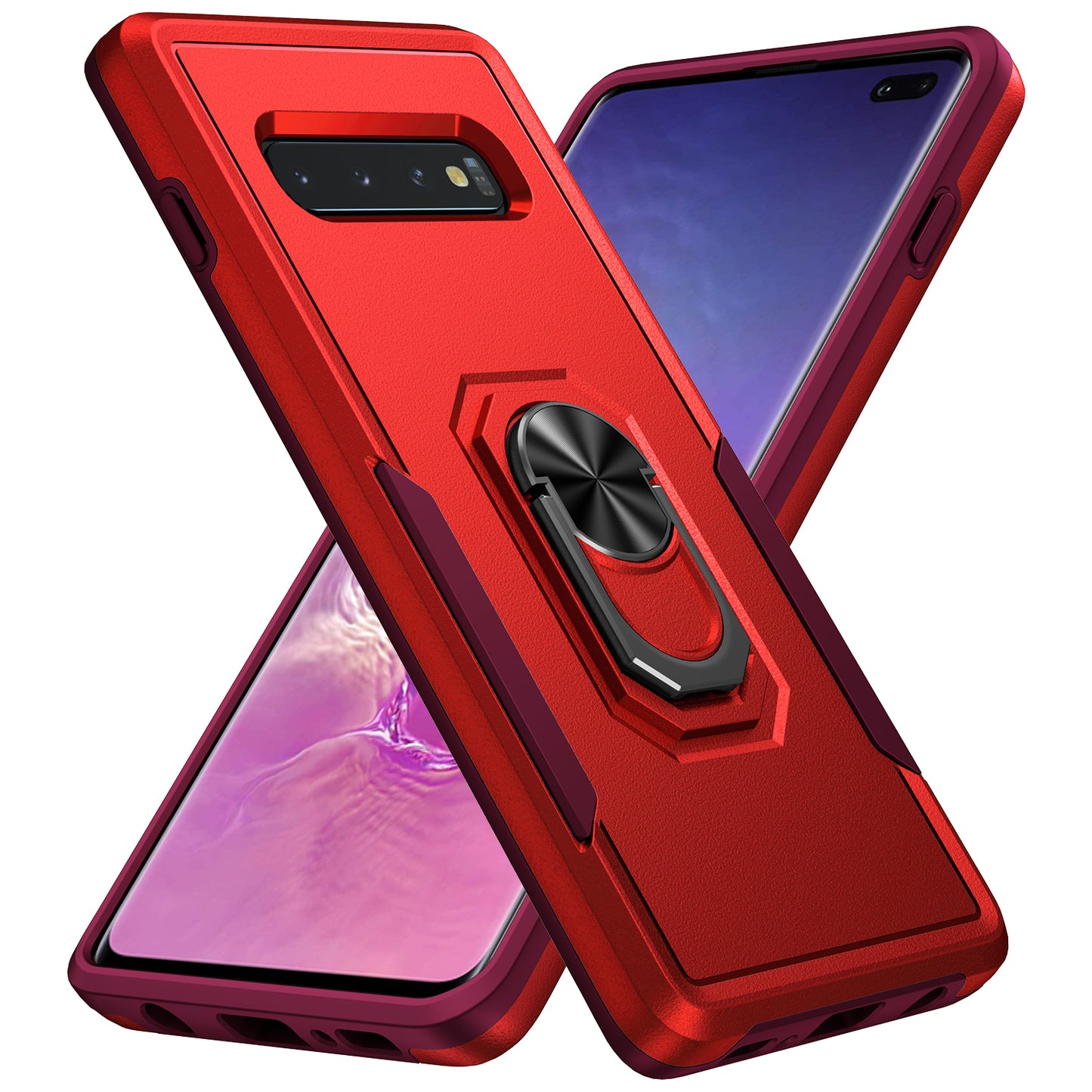 Pioneer Galaxy S10+ Case Rotating Ring Stand