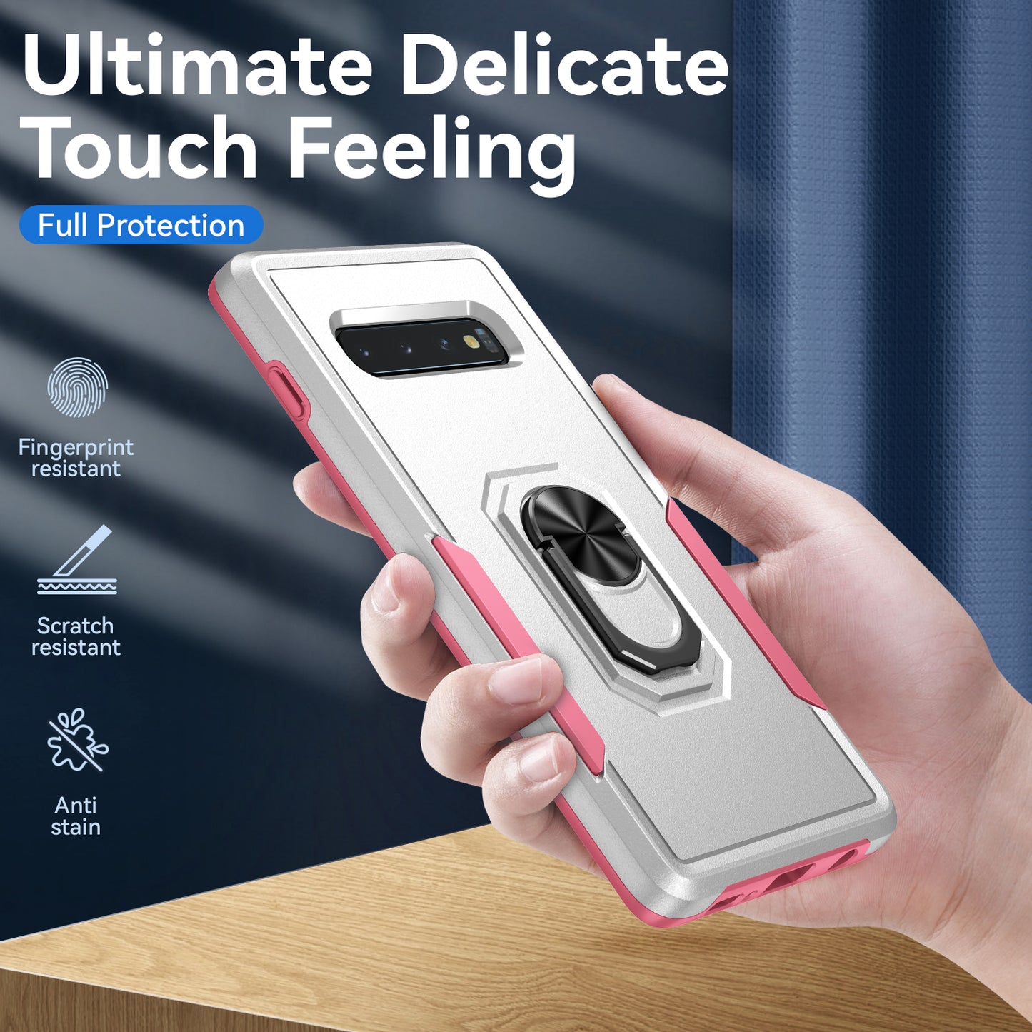 Pioneer Galaxy S10+ Case Rotating Ring Stand