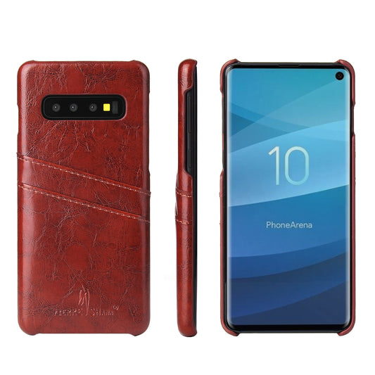 Oil Waxed Leather Card Holder Galaxy S10+ Case Back