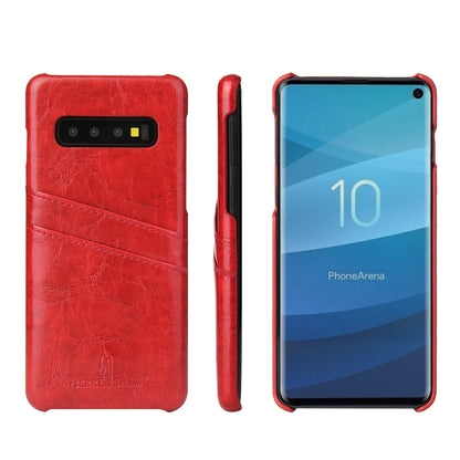 Oil Waxed Leather Card Holder Galaxy S10+ Case Back