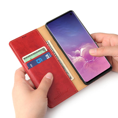 PU Leather Galaxy S10+ Case Wallet Stand Texture Deluxe