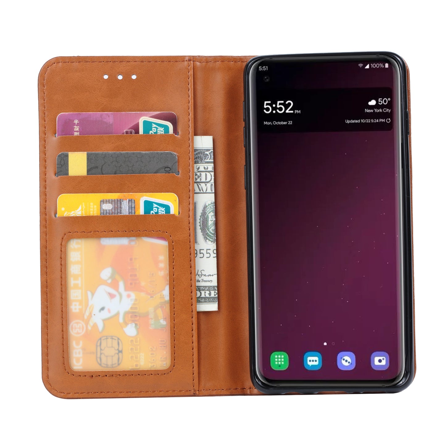 Classical Knead Leather Galaxy S10e Case with Notes Pocket