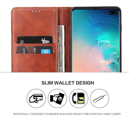 Tree Artificial Leather Galaxy S10+ Case Wallet Stand