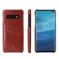 Oil Waxed Leather Card Holder Galaxy S10 Case Back