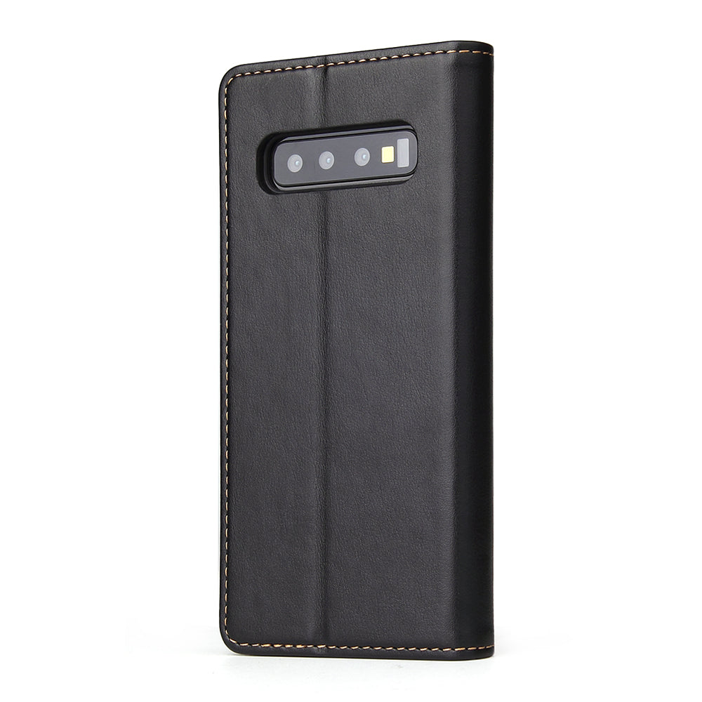 PU Leather Galaxy S10 Case Wallet Stand Texture Deluxe