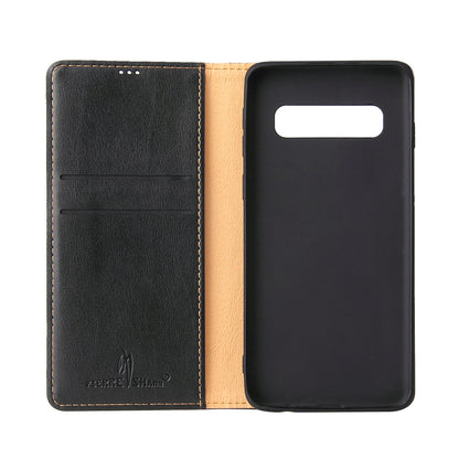 PU Leather Galaxy S10 Case Wallet Stand Texture Deluxe