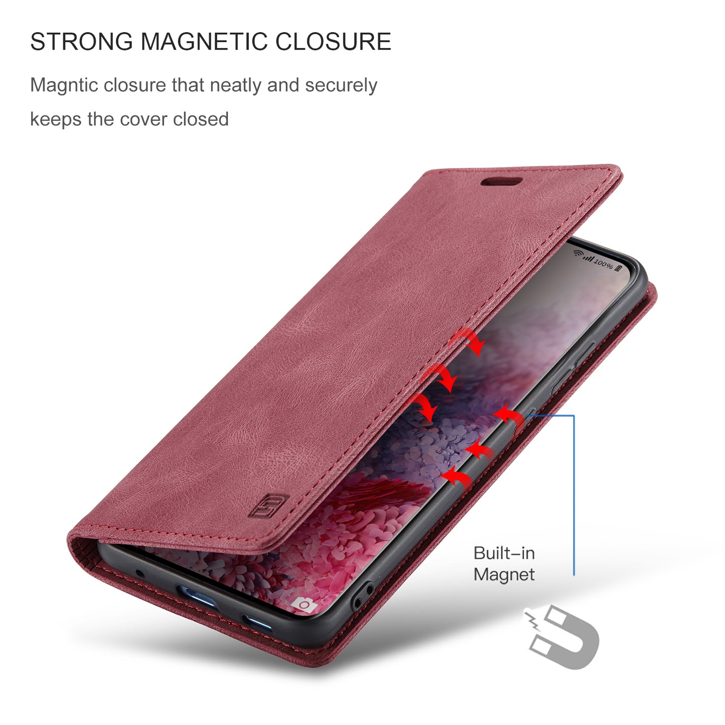 Luxury Retro Leather Galaxy S20 Case Magnetic Buckle RFID