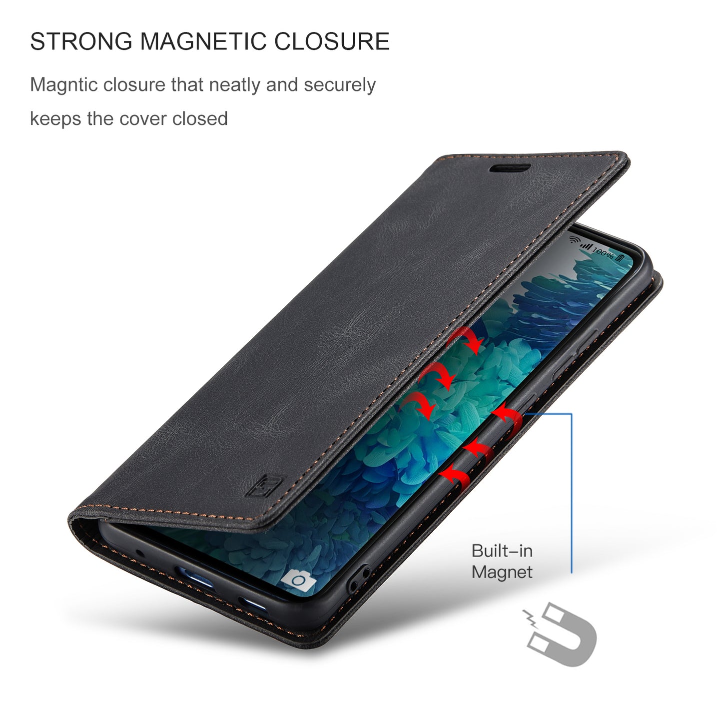 Luxury Retro Leather Galaxy S20 FE Case Magnetic Buckle RFID