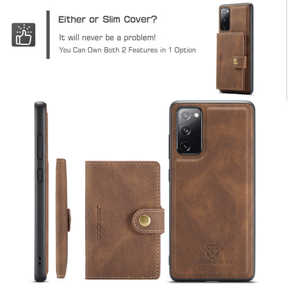 Magnetic Detachable Card Holder Galaxy S20 FE Case Leather Flip