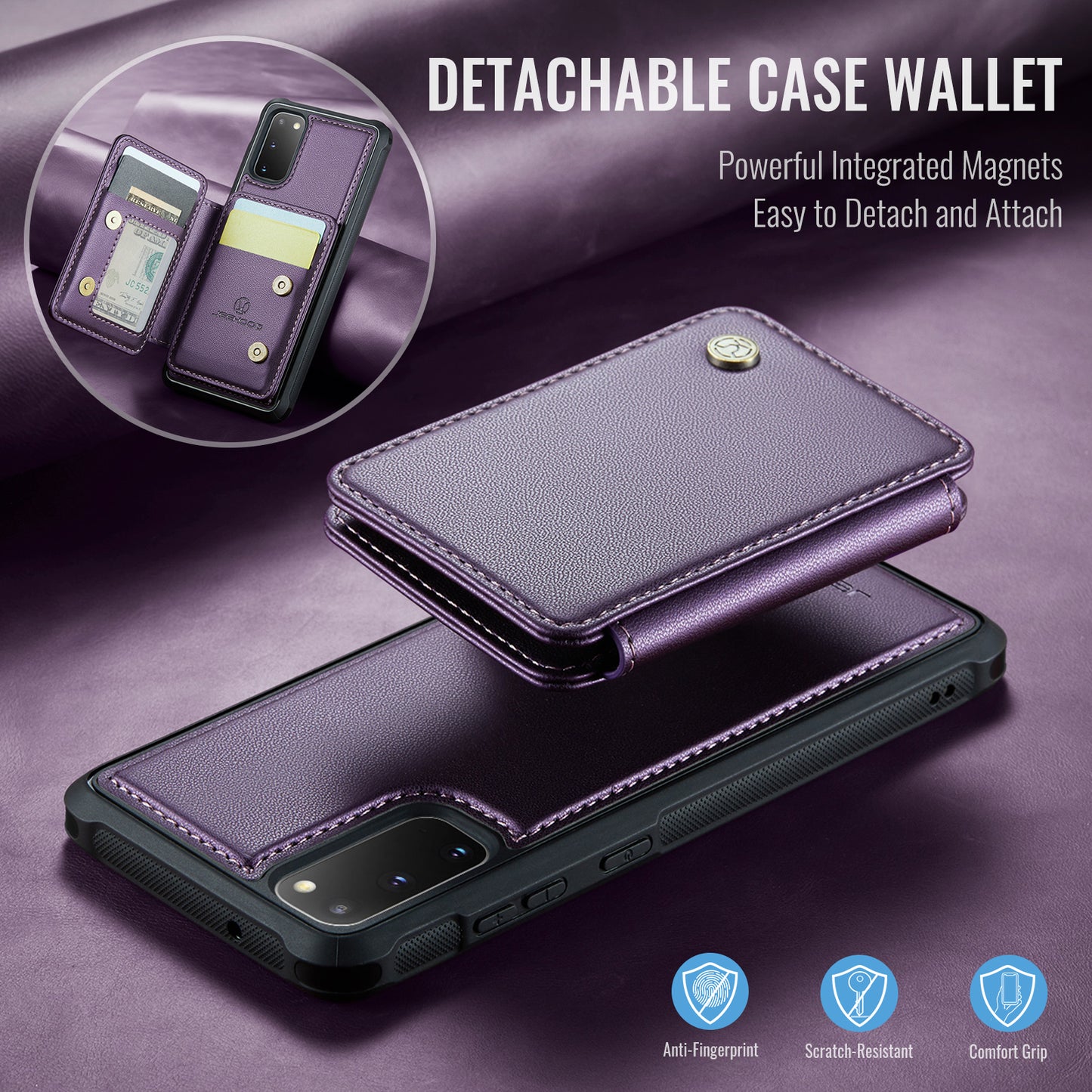 Magnetic Card Holder Galaxy S20 Case Detachable RFID Blocking