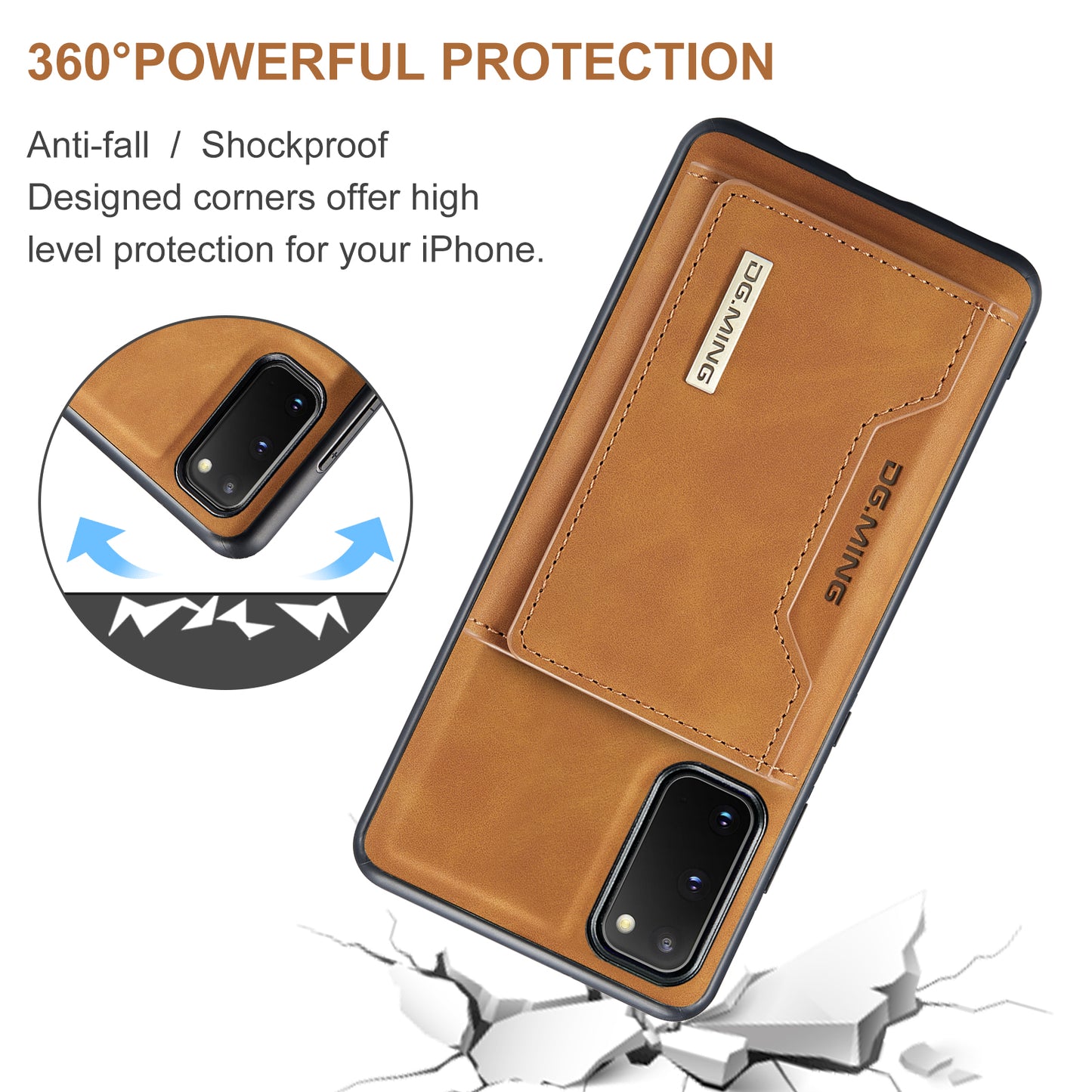 Retro Detachable Fold Card Holder Galaxy S20 Case Magnetic Clip