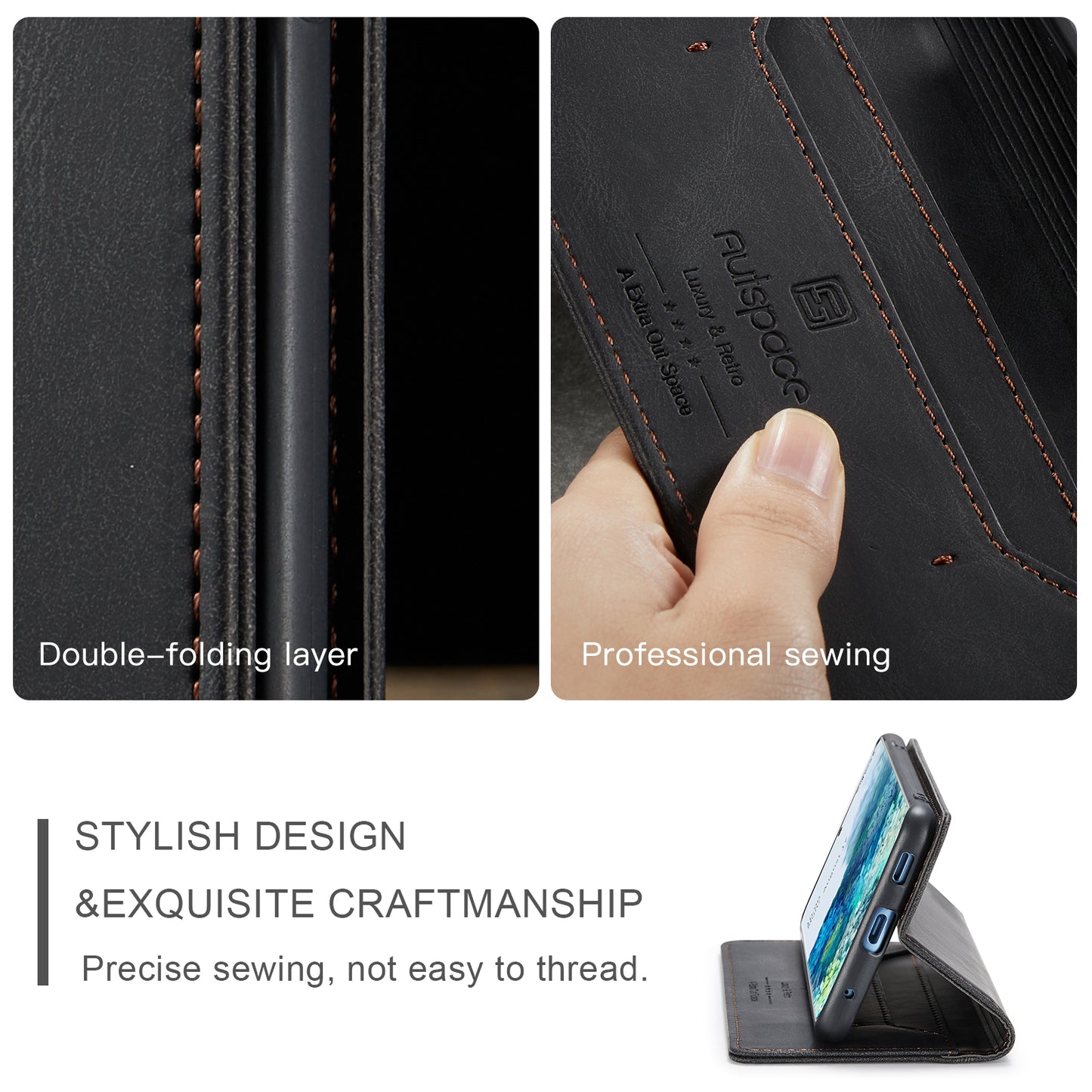 Luxury Retro Leather Galaxy S20+ Case Magnetic Buckle RFID